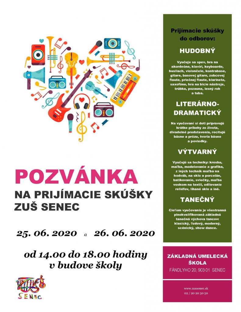 Prijímacie skúšky pre školský rok 2020/2021